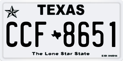TX license plate CCF8651