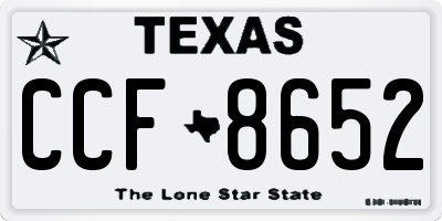 TX license plate CCF8652