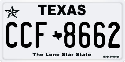 TX license plate CCF8662
