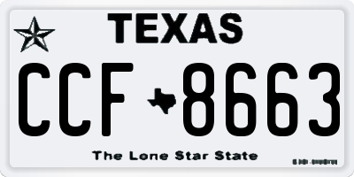 TX license plate CCF8663