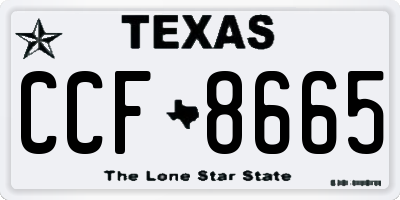 TX license plate CCF8665