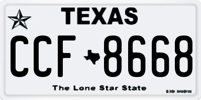 TX license plate CCF8668