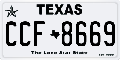 TX license plate CCF8669