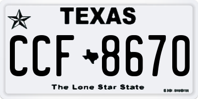 TX license plate CCF8670