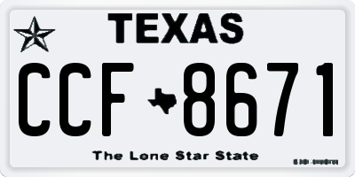 TX license plate CCF8671