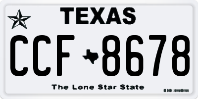 TX license plate CCF8678