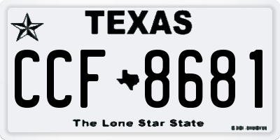 TX license plate CCF8681