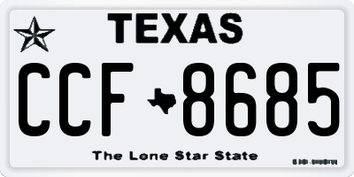 TX license plate CCF8685