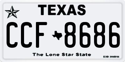TX license plate CCF8686