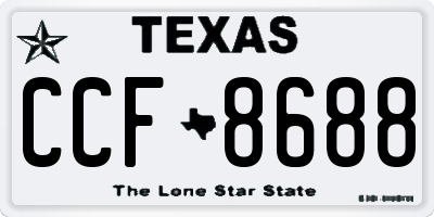 TX license plate CCF8688