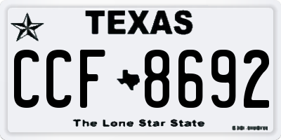 TX license plate CCF8692
