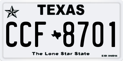 TX license plate CCF8701