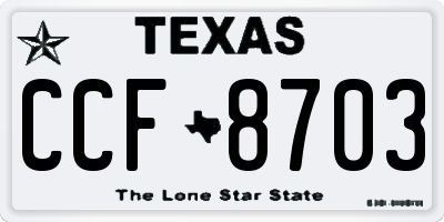 TX license plate CCF8703