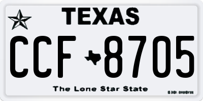TX license plate CCF8705