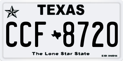 TX license plate CCF8720