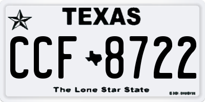 TX license plate CCF8722