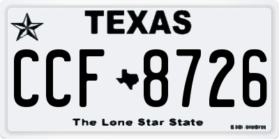 TX license plate CCF8726