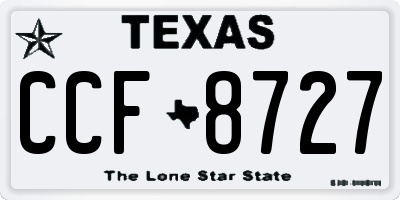 TX license plate CCF8727
