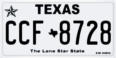 TX license plate CCF8728