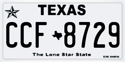 TX license plate CCF8729
