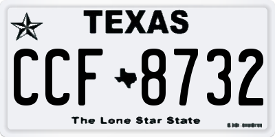 TX license plate CCF8732