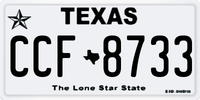 TX license plate CCF8733