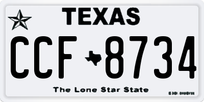TX license plate CCF8734