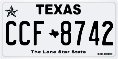 TX license plate CCF8742