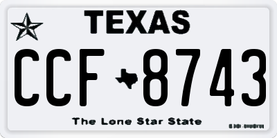 TX license plate CCF8743