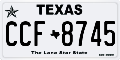 TX license plate CCF8745