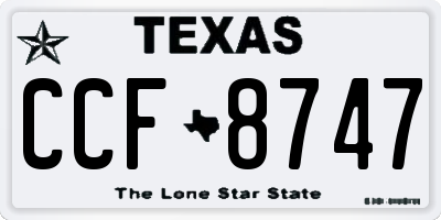 TX license plate CCF8747