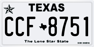 TX license plate CCF8751