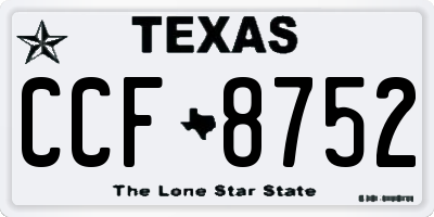 TX license plate CCF8752