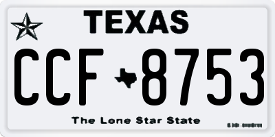 TX license plate CCF8753