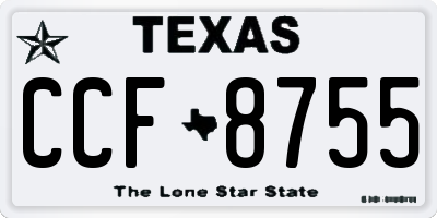 TX license plate CCF8755