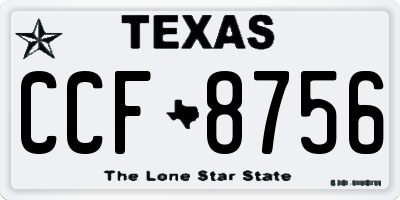 TX license plate CCF8756