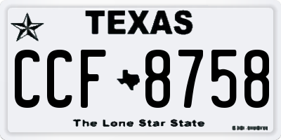 TX license plate CCF8758