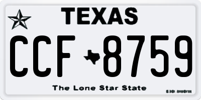 TX license plate CCF8759