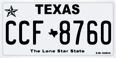 TX license plate CCF8760