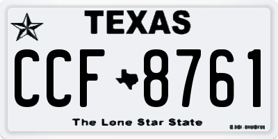 TX license plate CCF8761