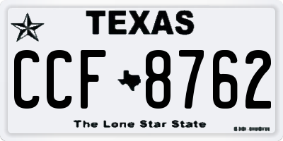 TX license plate CCF8762