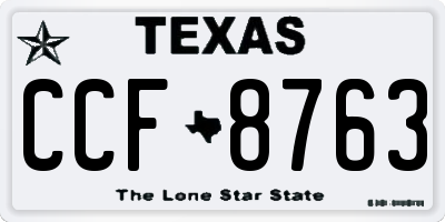 TX license plate CCF8763