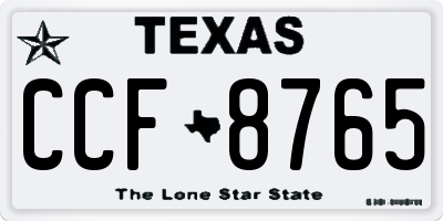 TX license plate CCF8765