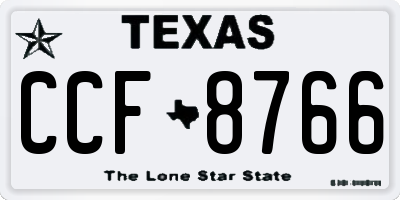 TX license plate CCF8766