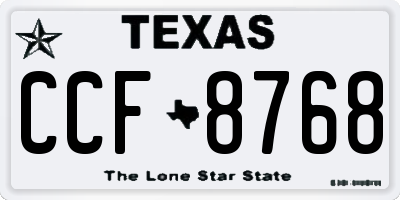 TX license plate CCF8768