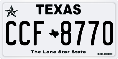 TX license plate CCF8770