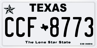 TX license plate CCF8773