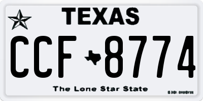 TX license plate CCF8774