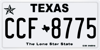 TX license plate CCF8775