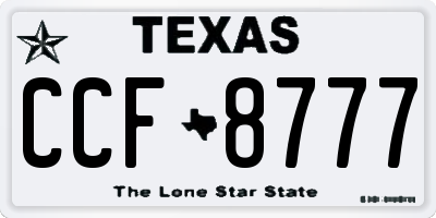 TX license plate CCF8777